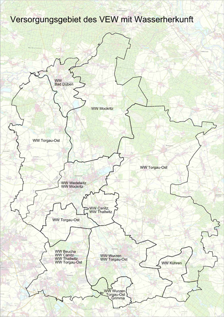 Karte mit Versorgungsgebieten