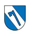 Wappen Mockrehna, weiß-blau mit Hacke