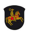 Wappen Wurzen, goldener reiter mit Bischofsstab auf schwarzem Grund